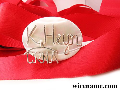 K_Heyn_Brooch_CRNA_MOP_4292 Mother of Pearl Brooch, Lapel Pin, personalized wire Jewelry